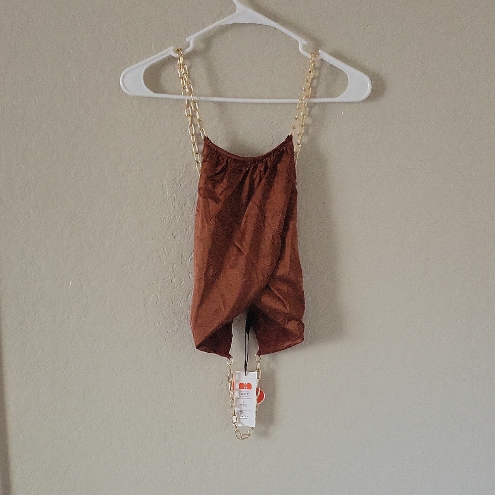 Cider Gold Chain Strap Top